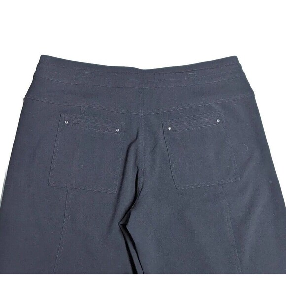 CK Calvin Klein Crop Pants Women 10 Waist Drawstring Flat Front Travel Black - Picture 8 of 11